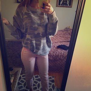 Loved cozy camo crewneck